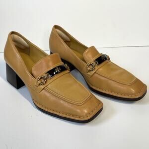 Tory Burch Perrine Pump Loafer Yellow Leather Size 8.5